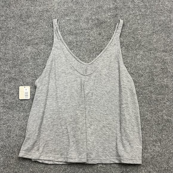 Free People Tank Top Womens Medium Heather Gray Loose Fit Ribbed Cami Intimately - Picture 1 of 8